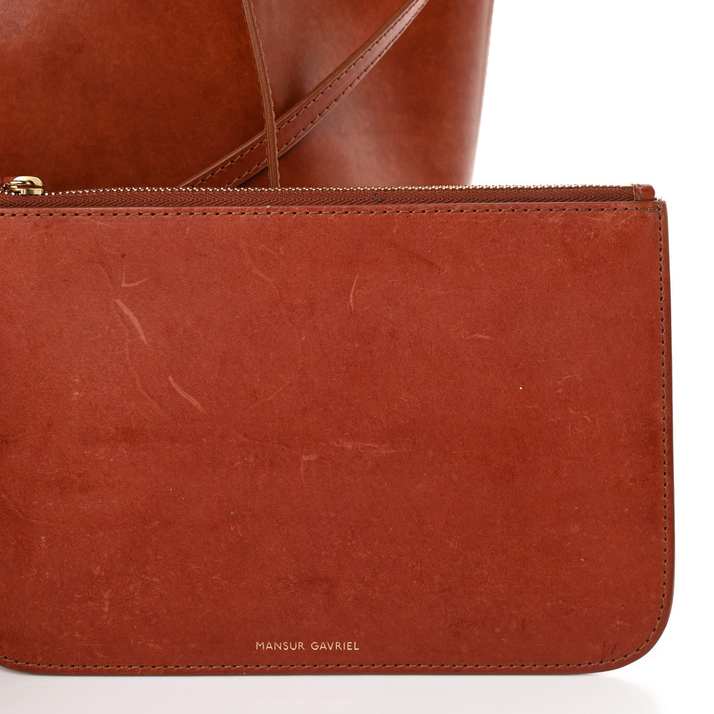 Vegetable Tanned Calfskin Mini Bucket Bag Camello
