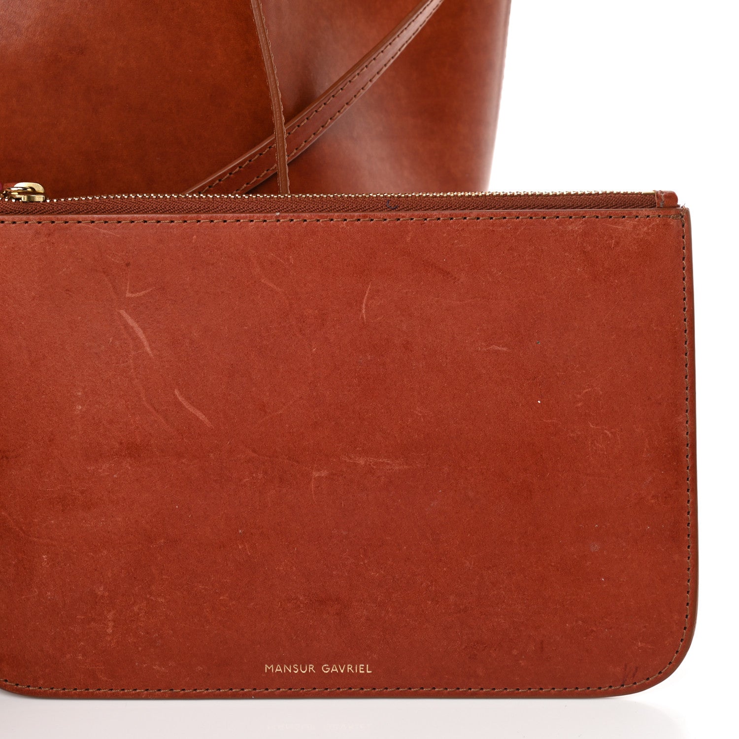 Mansur Gavriel Vegetable Tanned Calfskin Mini Bucket Bag Camello 15 of 18