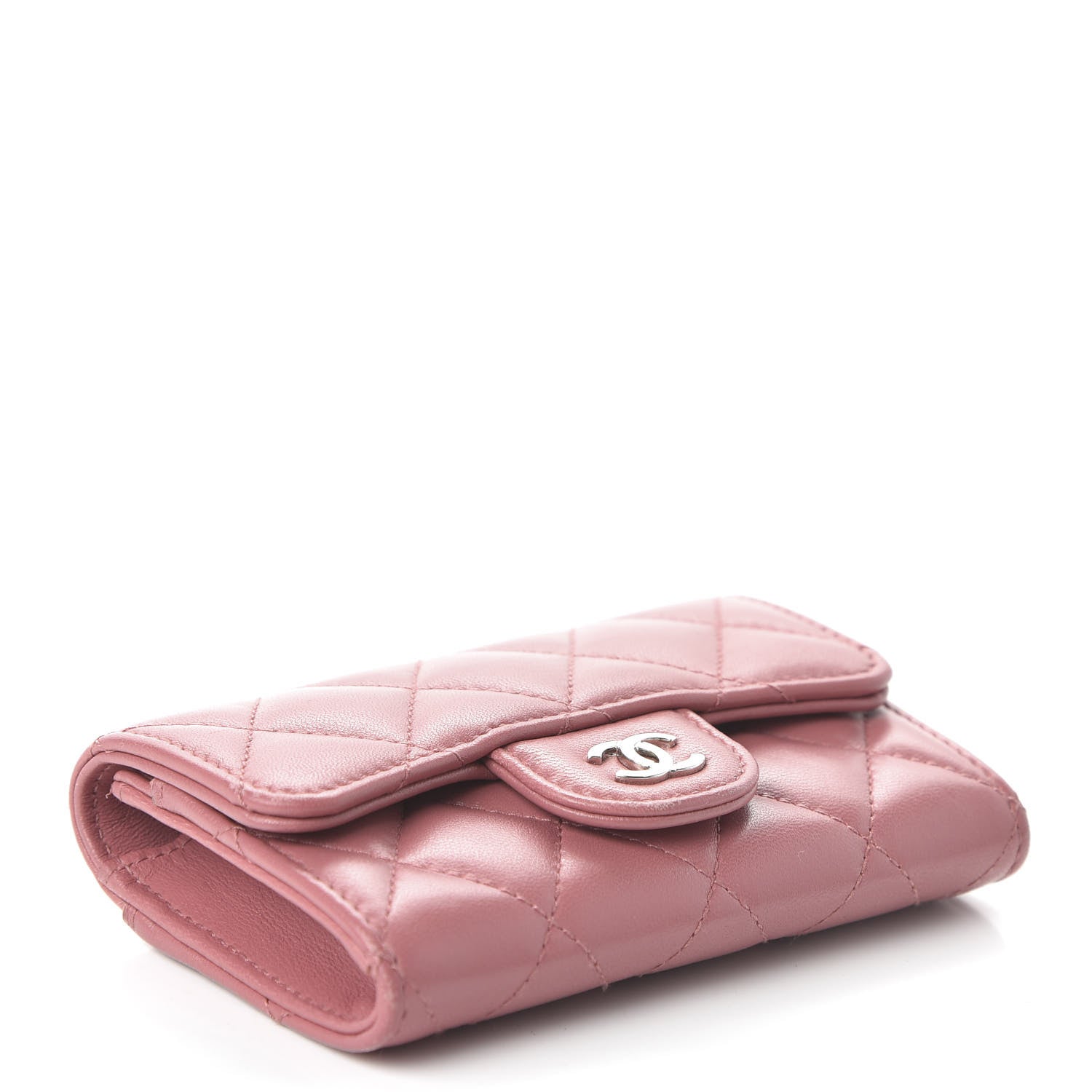 Chanel Lambskin Quilted Flap Card Holder Wallet Pink 4 of 11