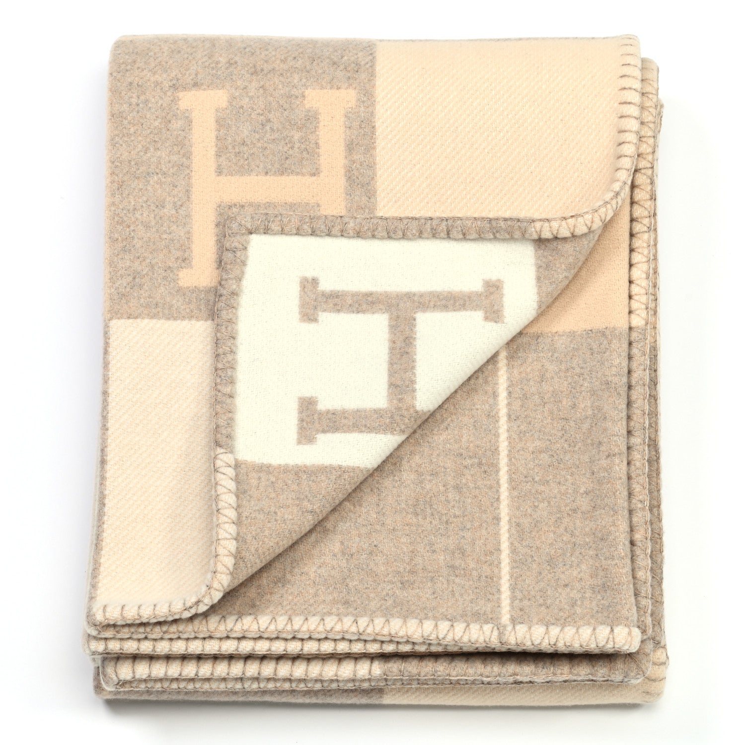 Hermes Wool Cashmere Avalon III Blanket Coco Camomille 4 of 6