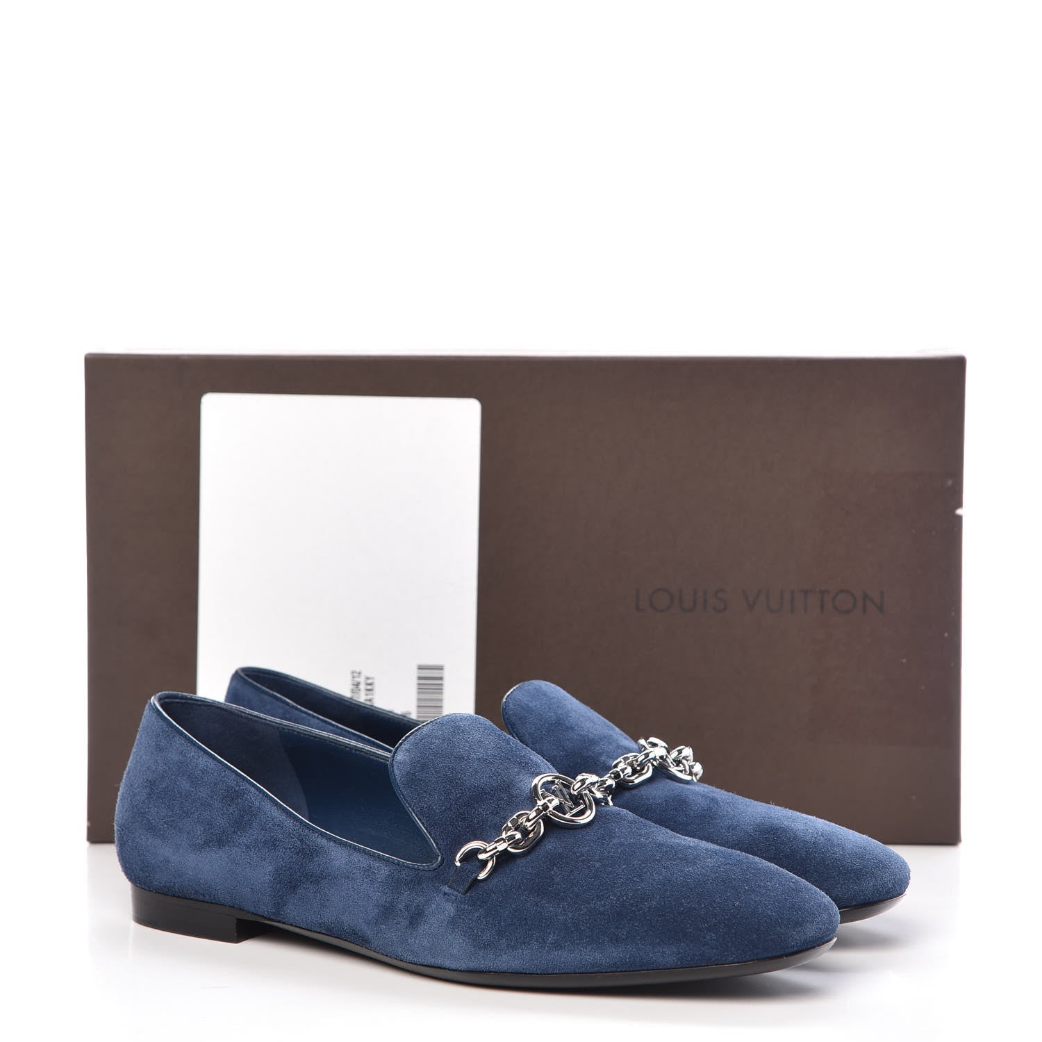 Louis Vuitton Suede Schoolgirl Flat Slippers 37.5 Blue 9 of 9