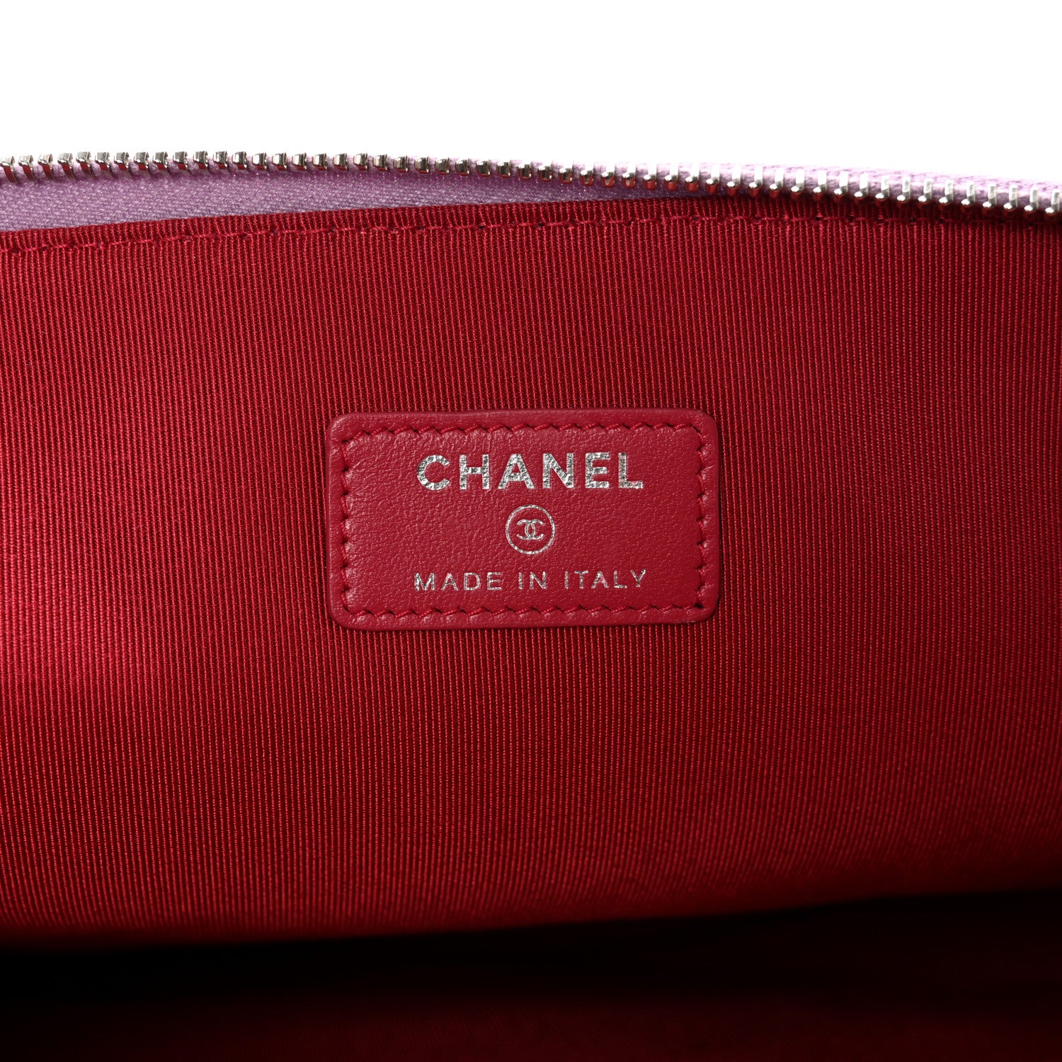 Chanel Iridescent Lambskin Quilted Large Gabrielle Cosmetic Case Light Purple 6 of 12