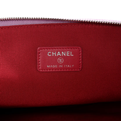 Chanel Iridescent Lambskin Quilted Large Gabrielle Cosmetic Case Light Purple 6 of 12