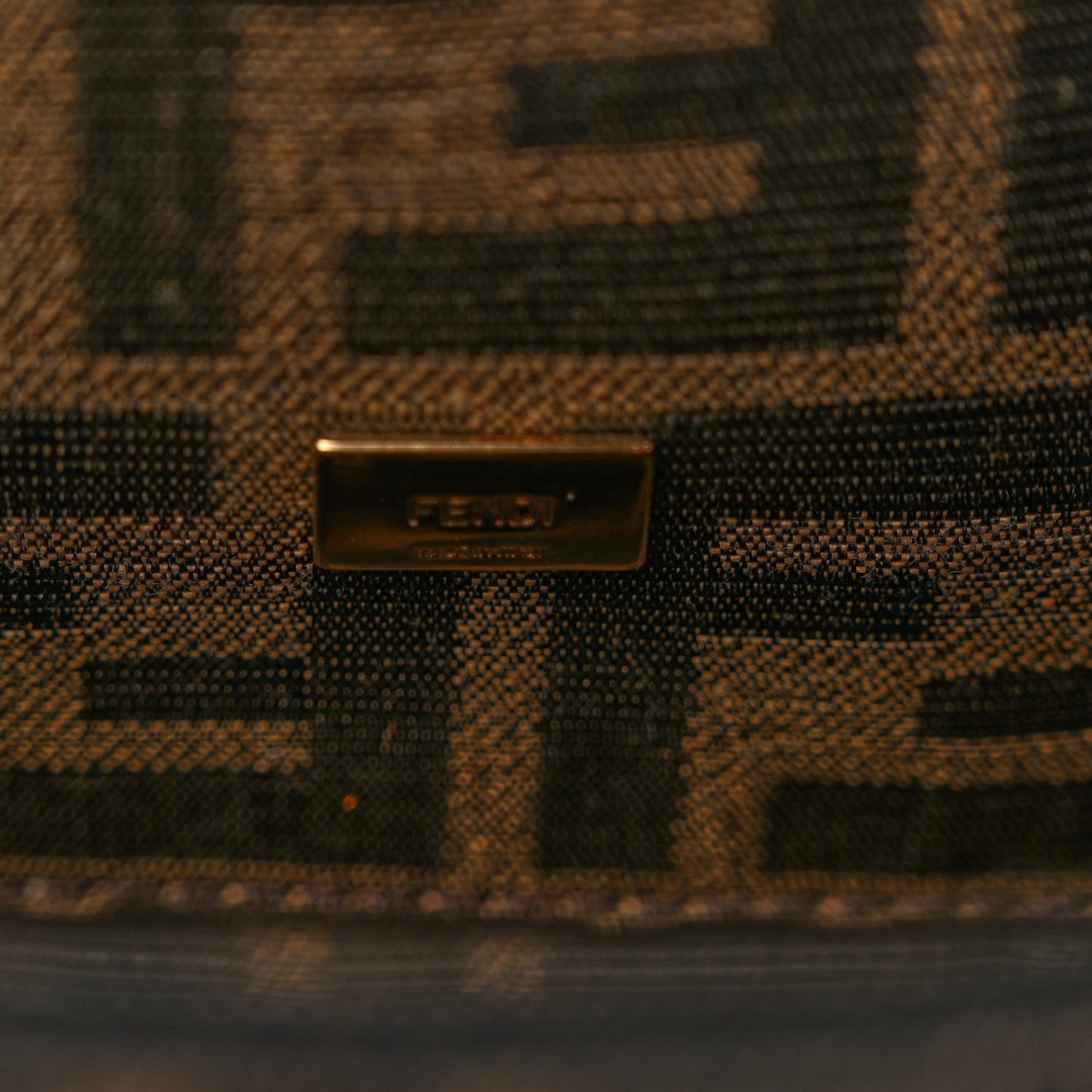 Fabric Jacquard FF 1974 Mini Baguette Tobacco Moro Black