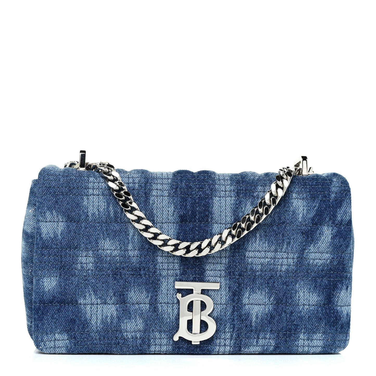Denim Quilted Small Lola Bag Blue