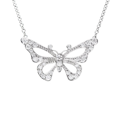 Tiffany Platinum Diamond .20ctw Enchant Butterfly Necklace 4 of 7