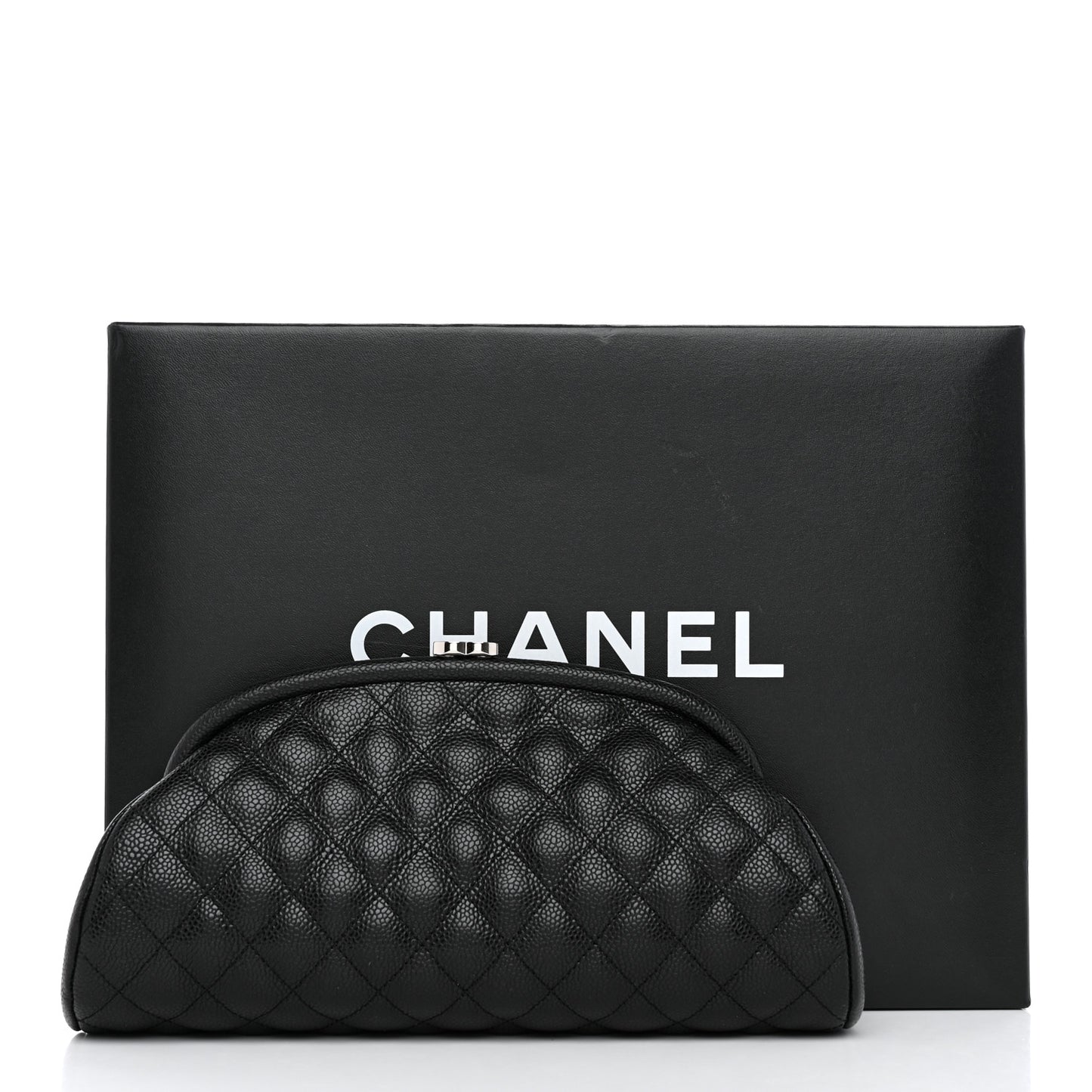 Caviar Quilted Timeless Clutch Black