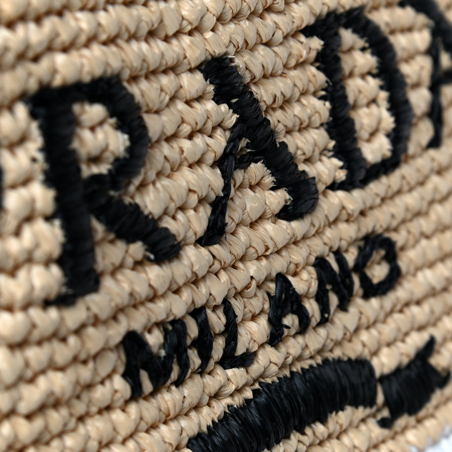 Prada Raffia Logo Tote Naurale Black 12 of 12