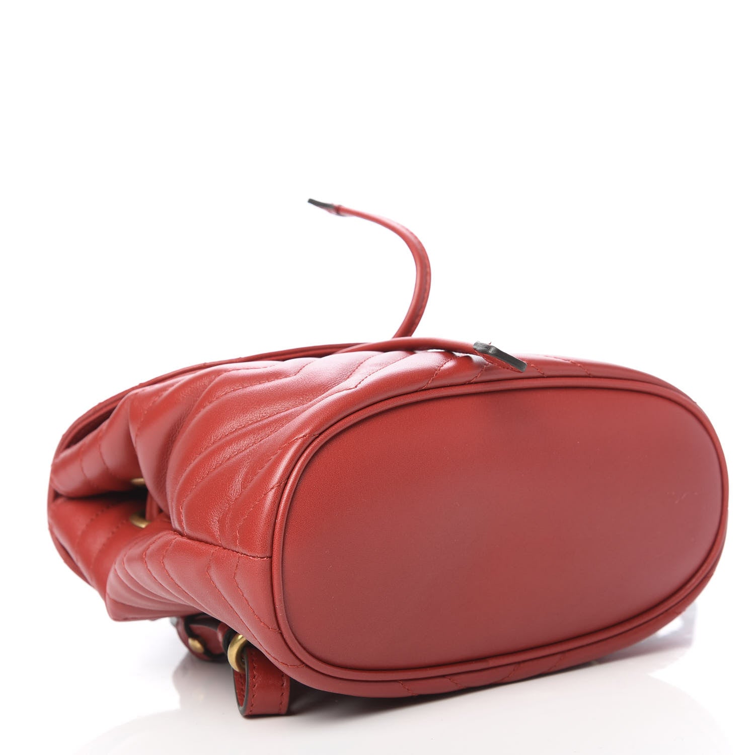 Gucci Calfskin Matelasse GG Marmont Flap Backpack Hibiscus Red 3 of 9