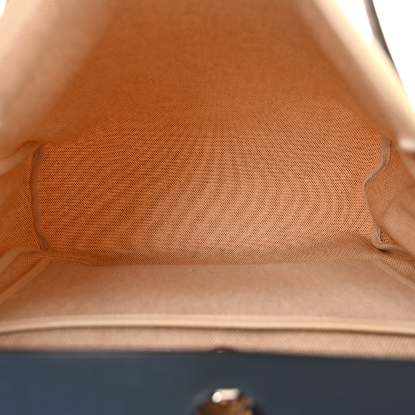 Toile Vache Calfskin Herbag PM 30 Navy Bleu Natural