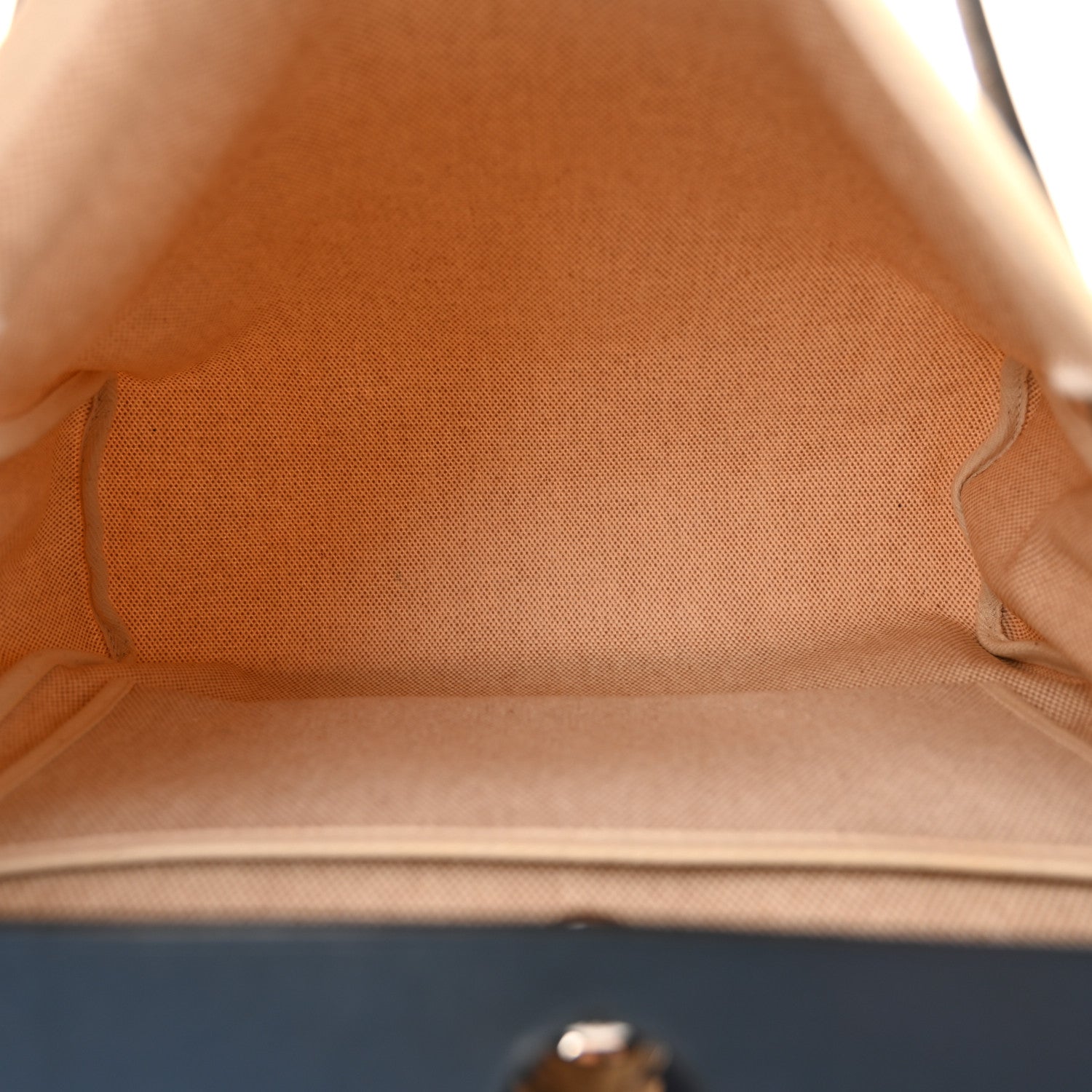 Hermes Toile Vache Calfskin Herbag PM 30 Navy Bleu Natural 6 of 11