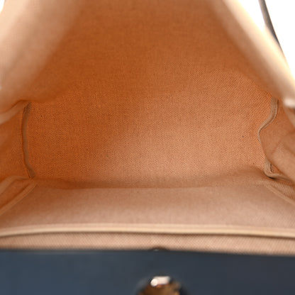 Hermes Toile Vache Calfskin Herbag PM 30 Navy Bleu Natural 6 of 11