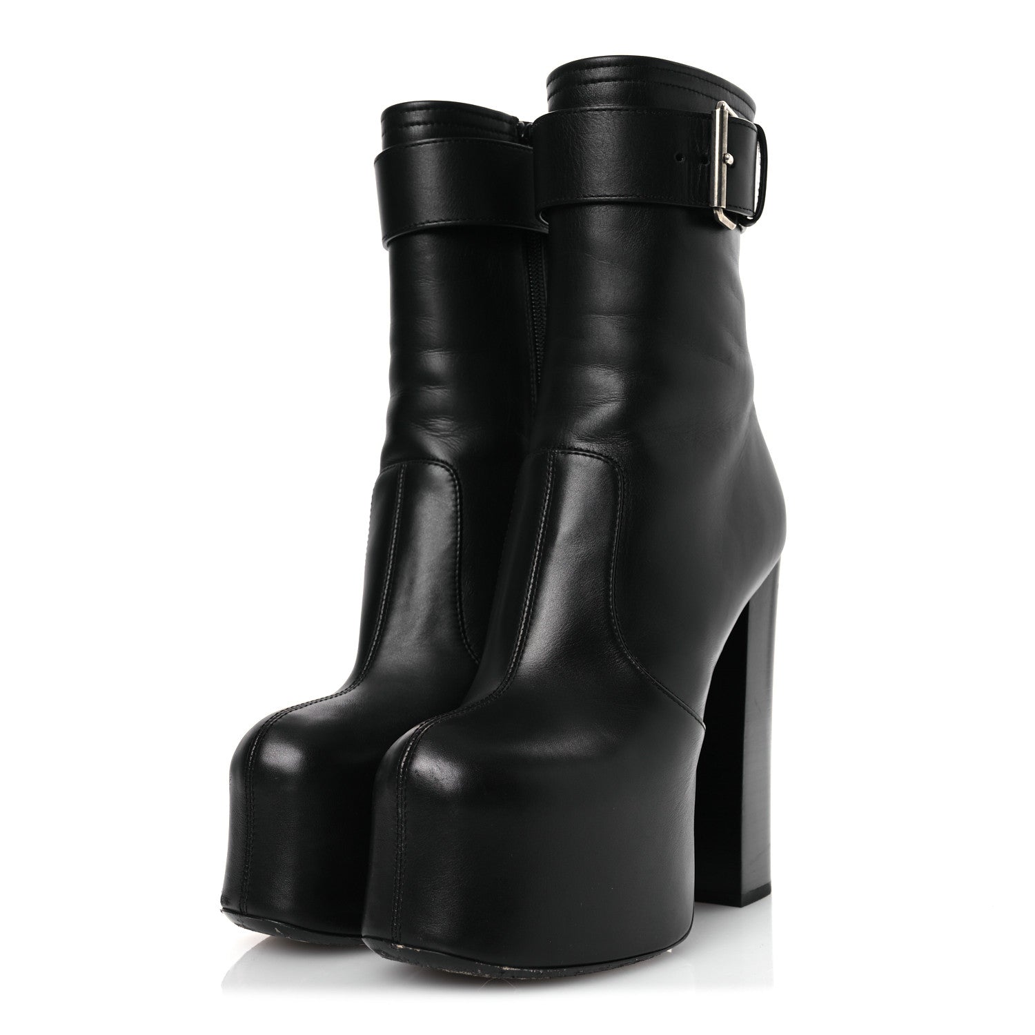 Saint Laurent Calfskin Mina 95 Boots 38 Black 4 of 13