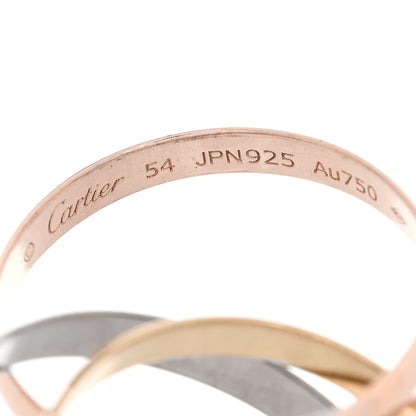 Cartier 18K Pink Yellow White Gold Small Trinity Ring 54 7 4 of 5