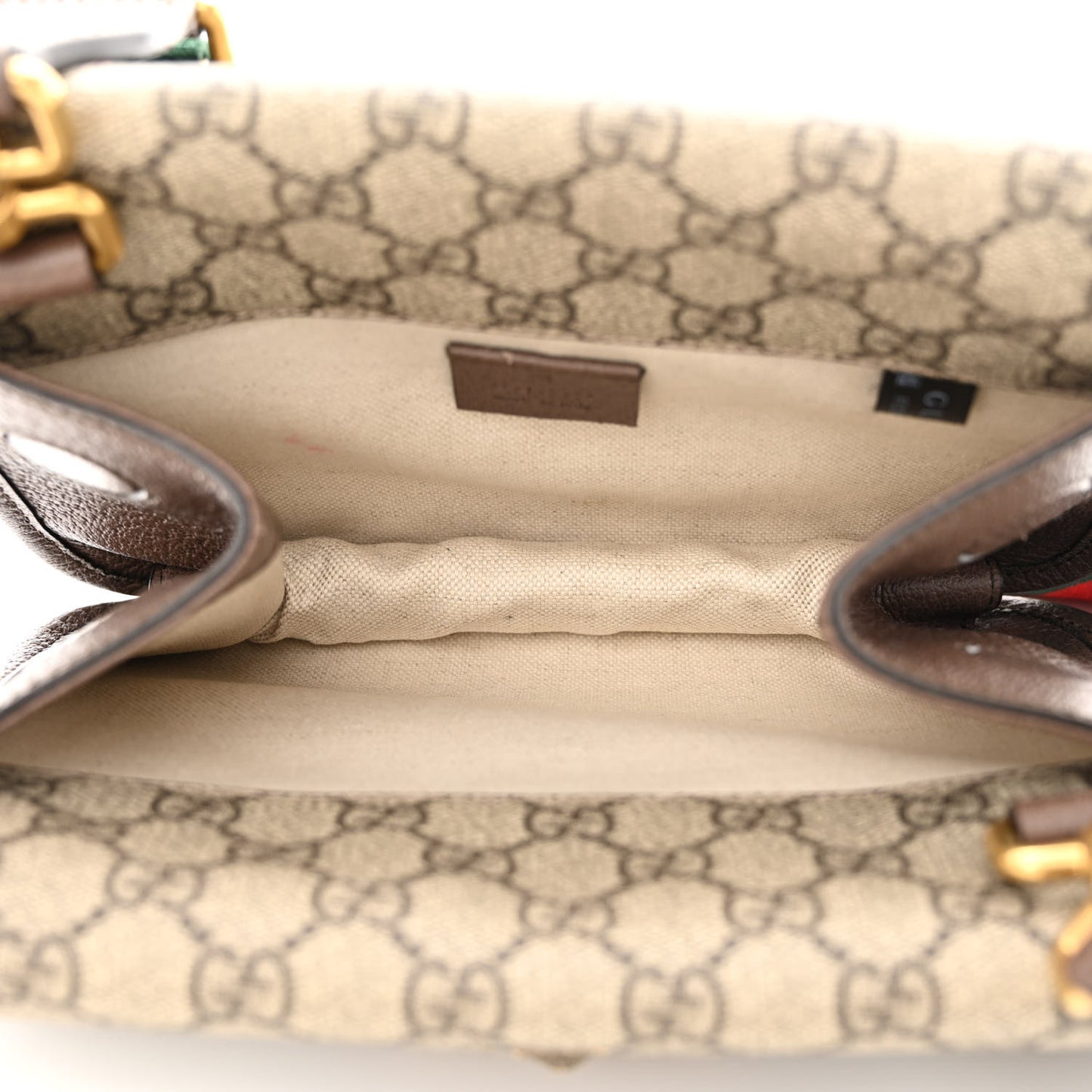 GG Supreme Monogram Web Small Neo Vintage Double Flap Messenger Bag Beige New Acero