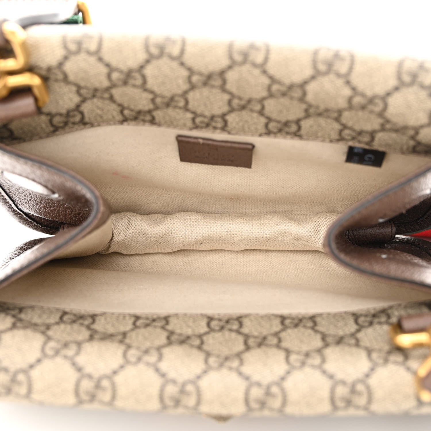 Gucci GG Supreme Monogram Web Small Neo Vintage Double Flap Messenger Bag Beige New Acero 6 of 12