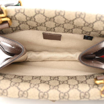 Gucci GG Supreme Monogram Web Small Neo Vintage Double Flap Messenger Bag Beige New Acero 6 of 12