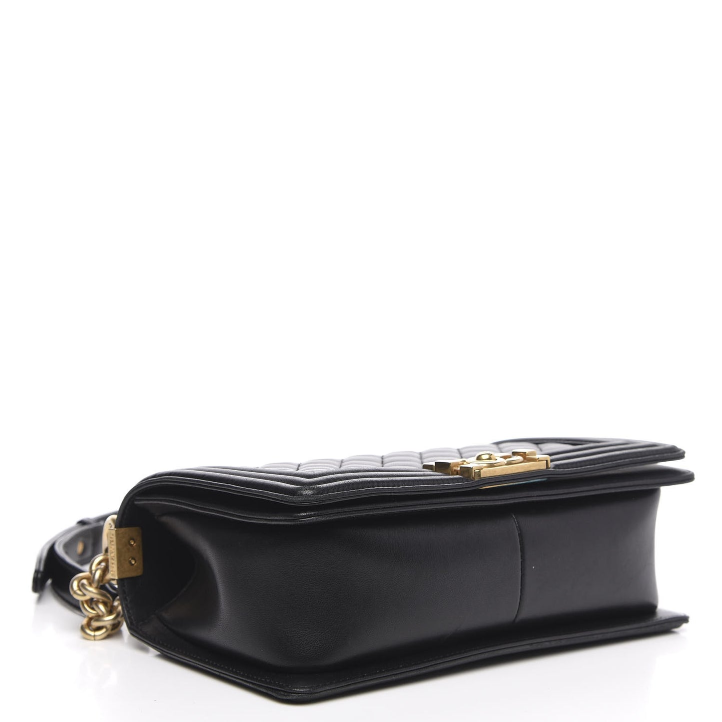 Lambskin Quilted Medium Boy Flap Black