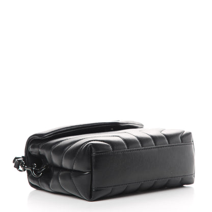 Saint Laurent Calfskin Y Quilted Monogram Toy Loulou Crossbody Bag Black 4 of 13