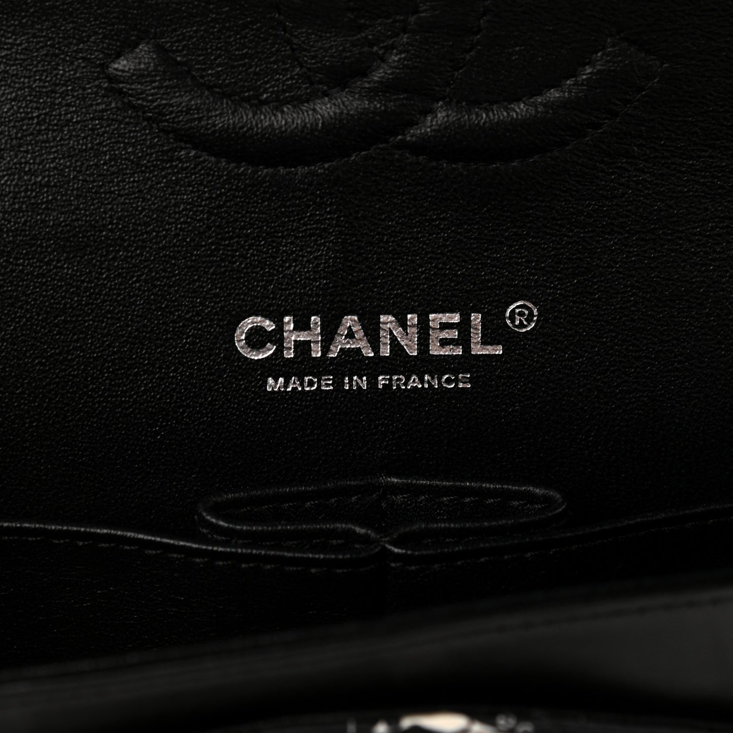 Satin Airline Printed Medium Double Flap Black White