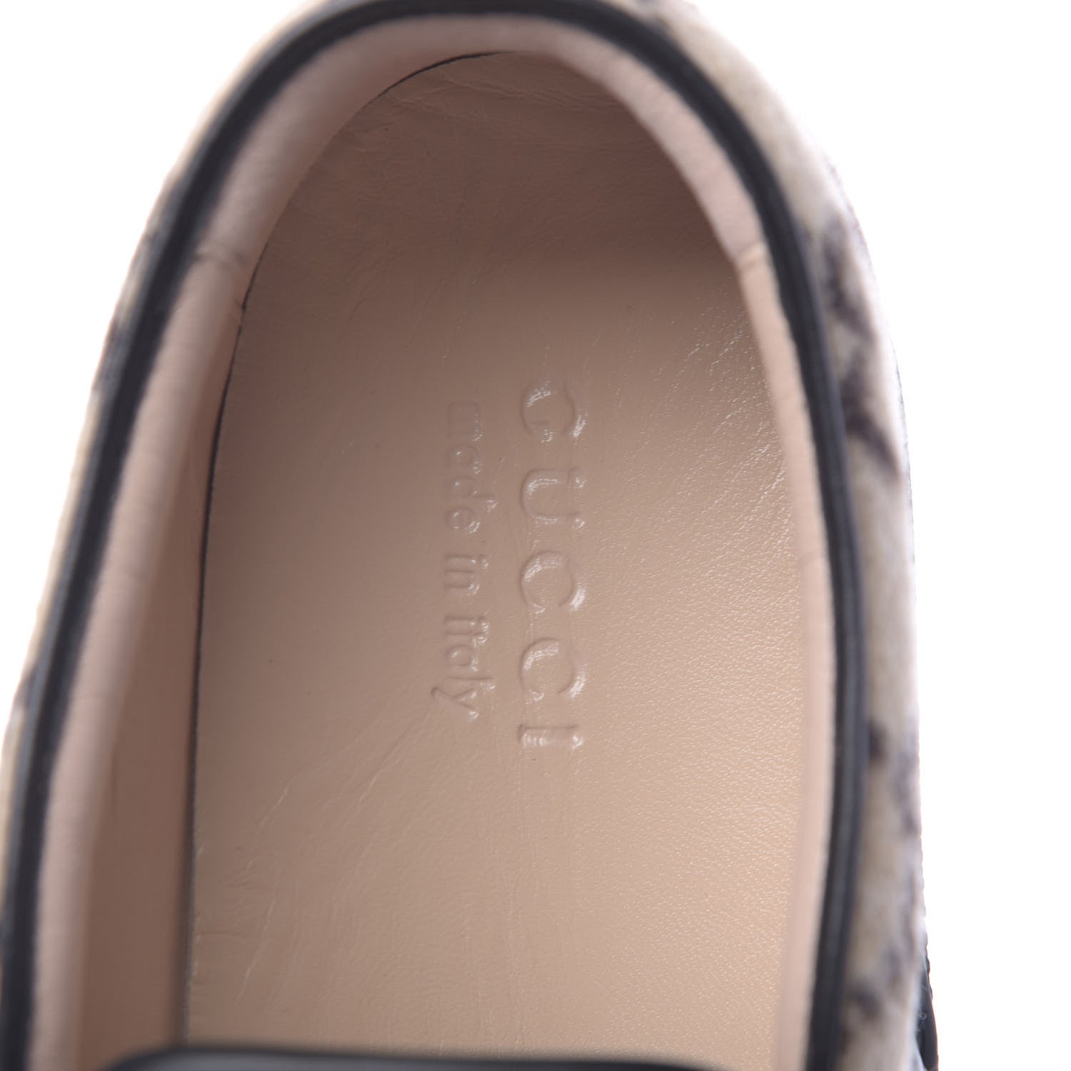 Gucci Covered Wool GG Monogram Mens Dublin Slip On Sneakers 12 Beige Ebony Black 7 of 9
