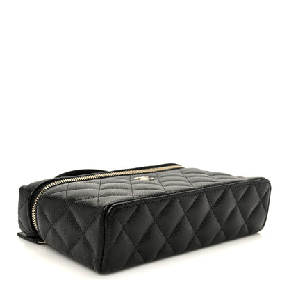 Chanel Caviar Quilted Top Handle Slim Vanity With Chain Black 4 of 11