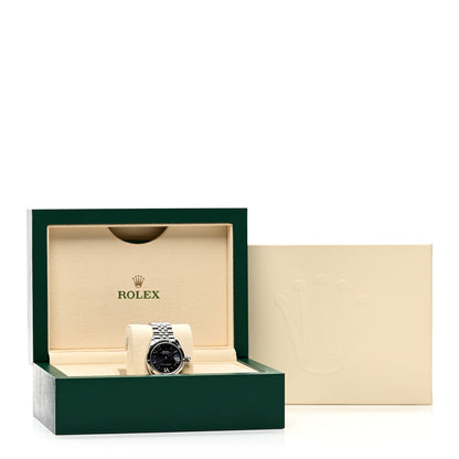 Rolex Stainless Steel 18K White Gold Diamond 31mm Oyster Perpetual Datejust Watch Aubergine Roman 278274 5 of 5