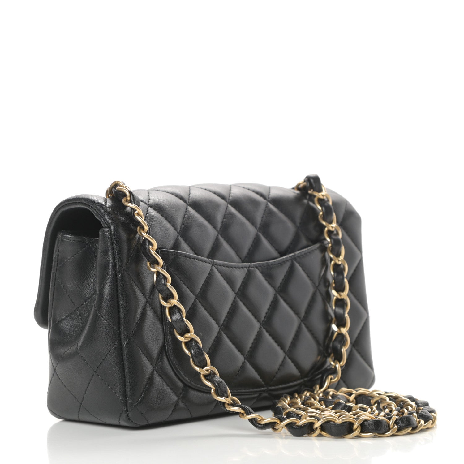 Chanel Lambskin Quilted Mini Rectangular Flap Black 3 of 15