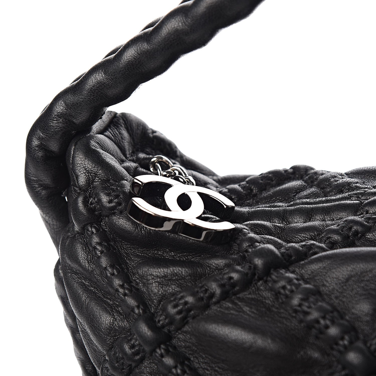 Chanel Quilted Lambskin Hidden Chain Hobo Black 10 of 10