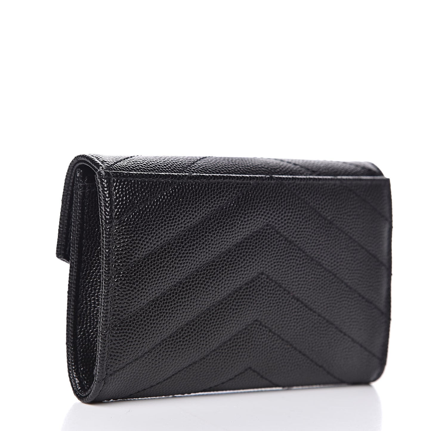 Grain De Poudre Matelasse Chevron Small Monogram Envelope Wallet Black