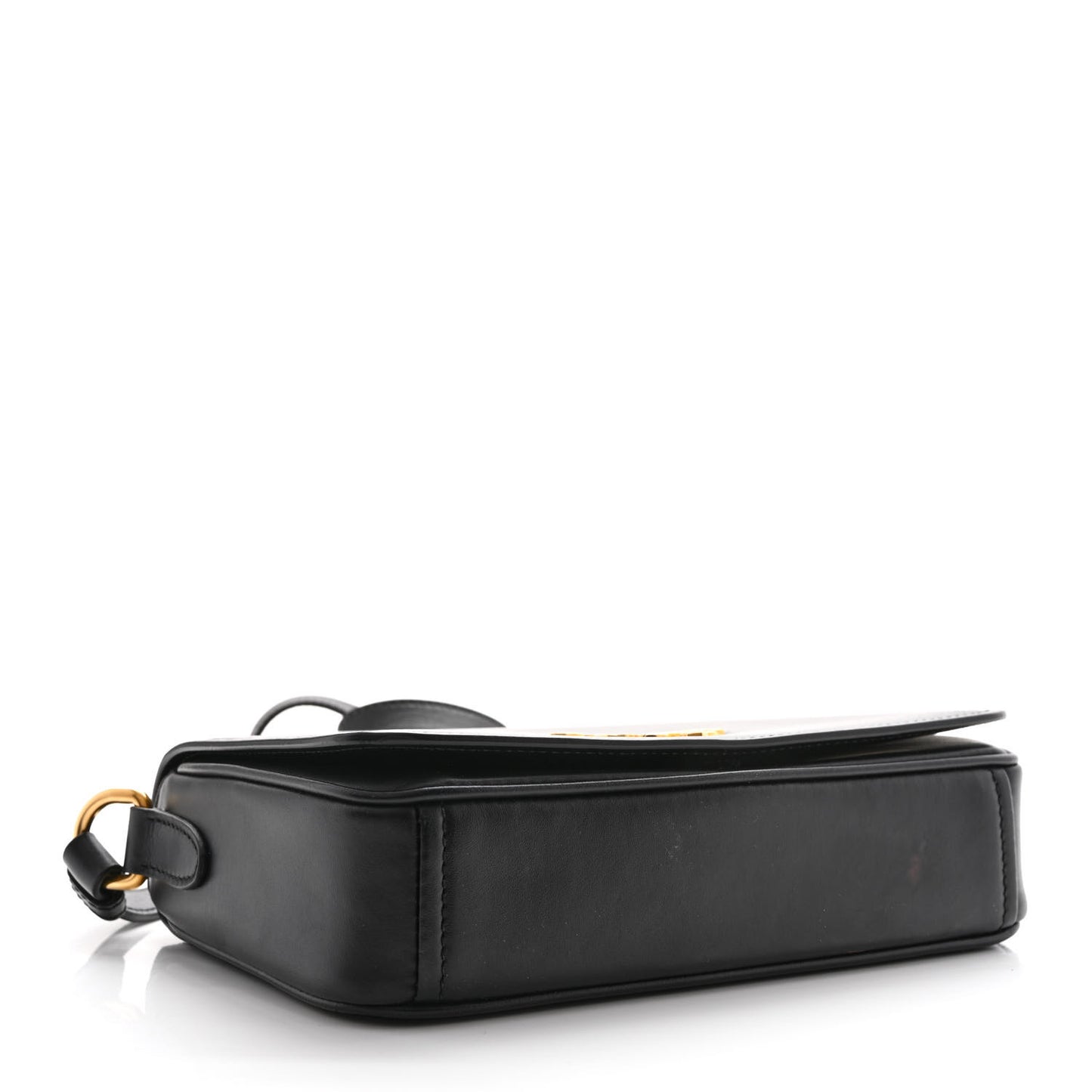 City Calfskin Flap Crossbody Black