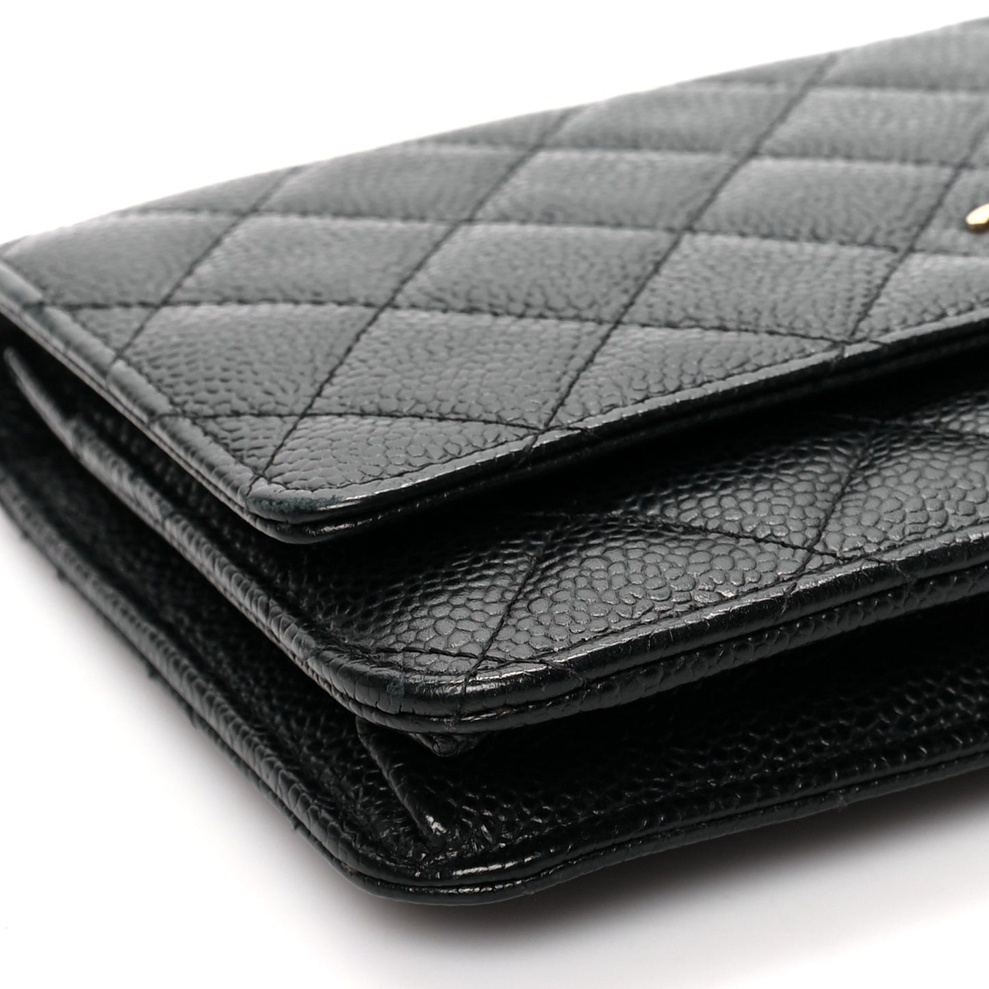 Caviar Quilted Wallet On Chain WOC Black