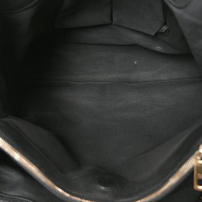 Gucci Pebbled Calfskin Large Bamboo Shopper Tote Black Black 5 of 10