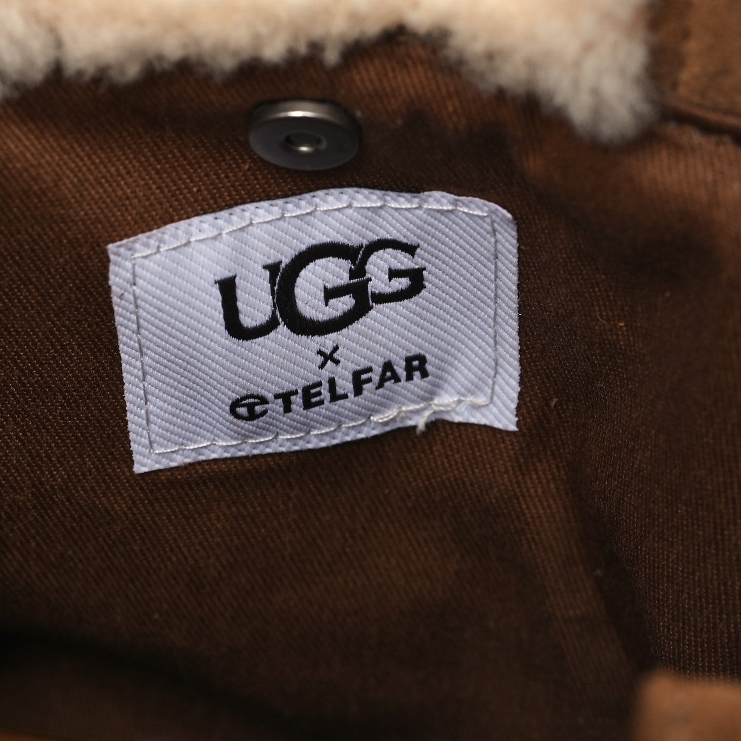 Telfar X UGG Suede shearling Small Shopping Bag Chestnut 6 of 12