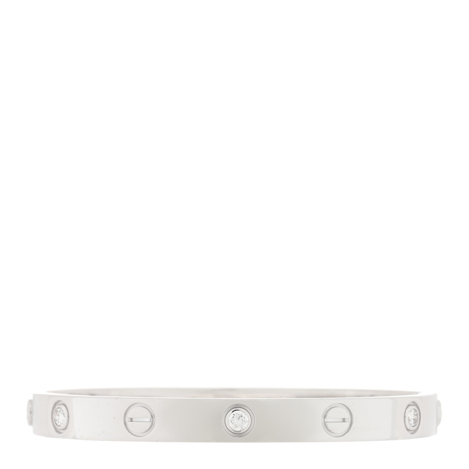 Cartier 18K White Gold 6 Diamond LOVE Bracelet 16 1 of 5