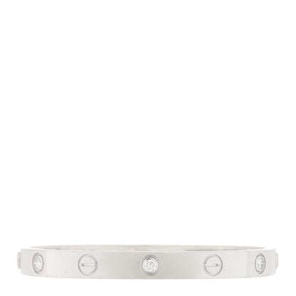 Cartier 18K White Gold 6 Diamond LOVE Bracelet 16 1 of 5