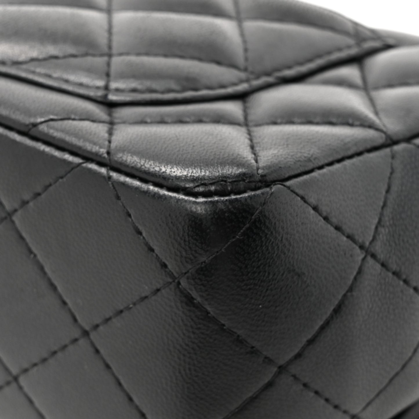 Lambskin Quilted Mini Rectangular Flap Black