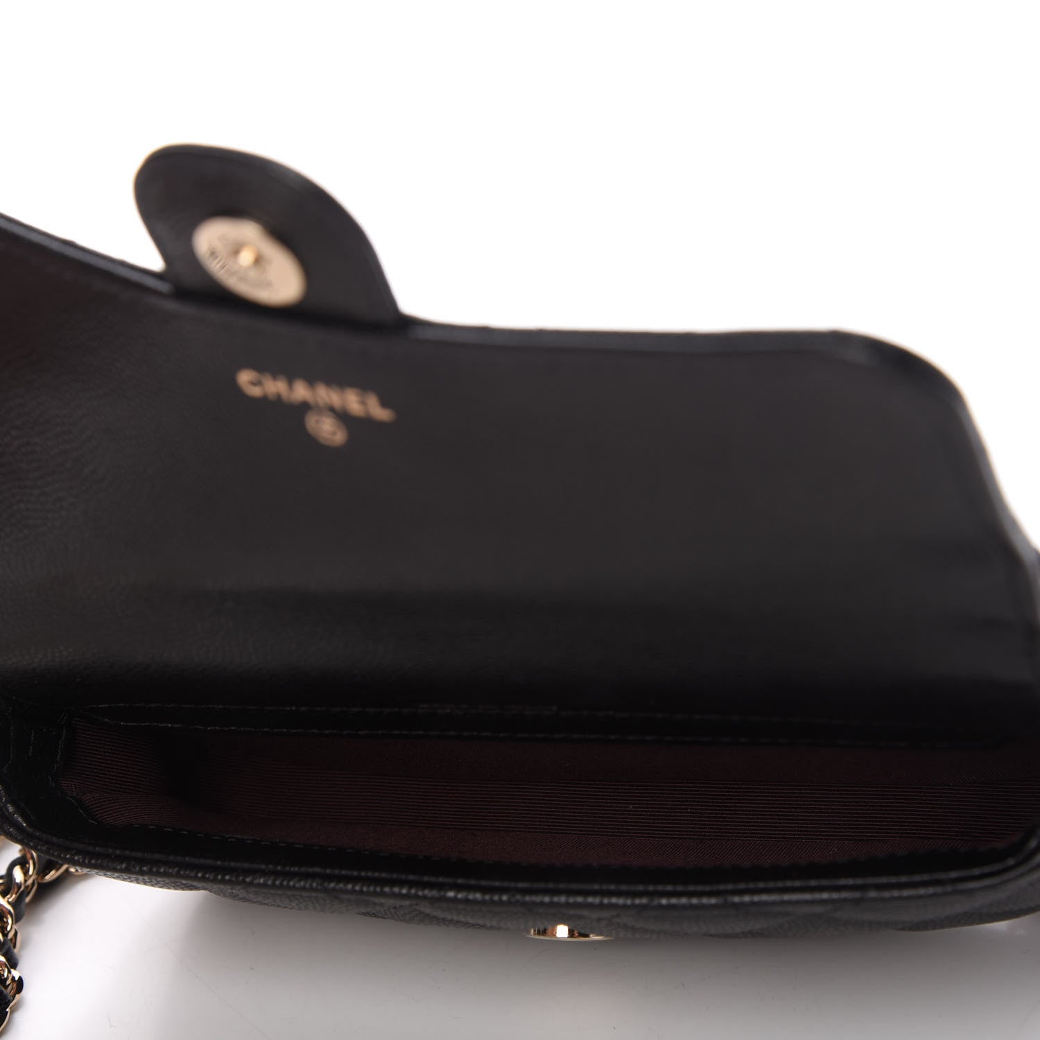 Chanel Caviar Quilted Flap Phone Holder With Chain Black 5 of 12