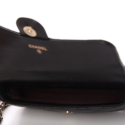 Chanel Caviar Quilted Flap Phone Holder With Chain Black 5 of 12