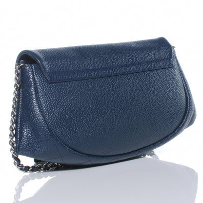 Chanel Caviar Half Moon Wallet On Chain Navy Blue 3 of 7