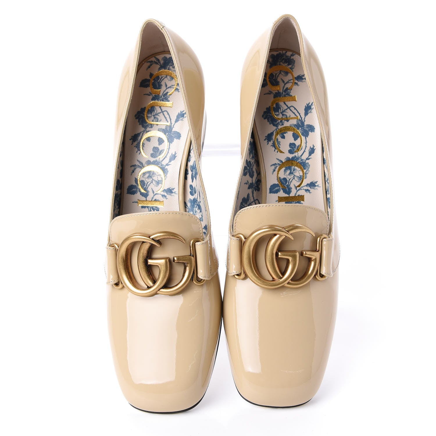 Gucci Vernice GG Victoire 55mm Loafer Pumps 38.5 Sand Storm 5 of 12