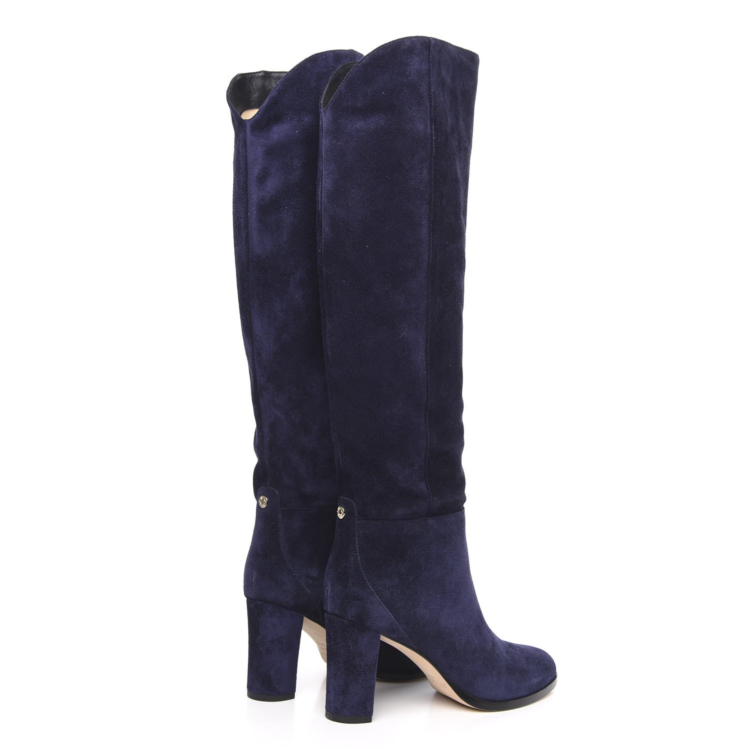 Jimmy Choo Suede Madalie 80 Knee High Boots 37.5 Navy 4 of 7