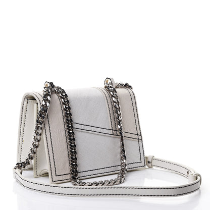 Alexander McQueen Denim Small Jeweled Knuckle Satchel White 2 of 4