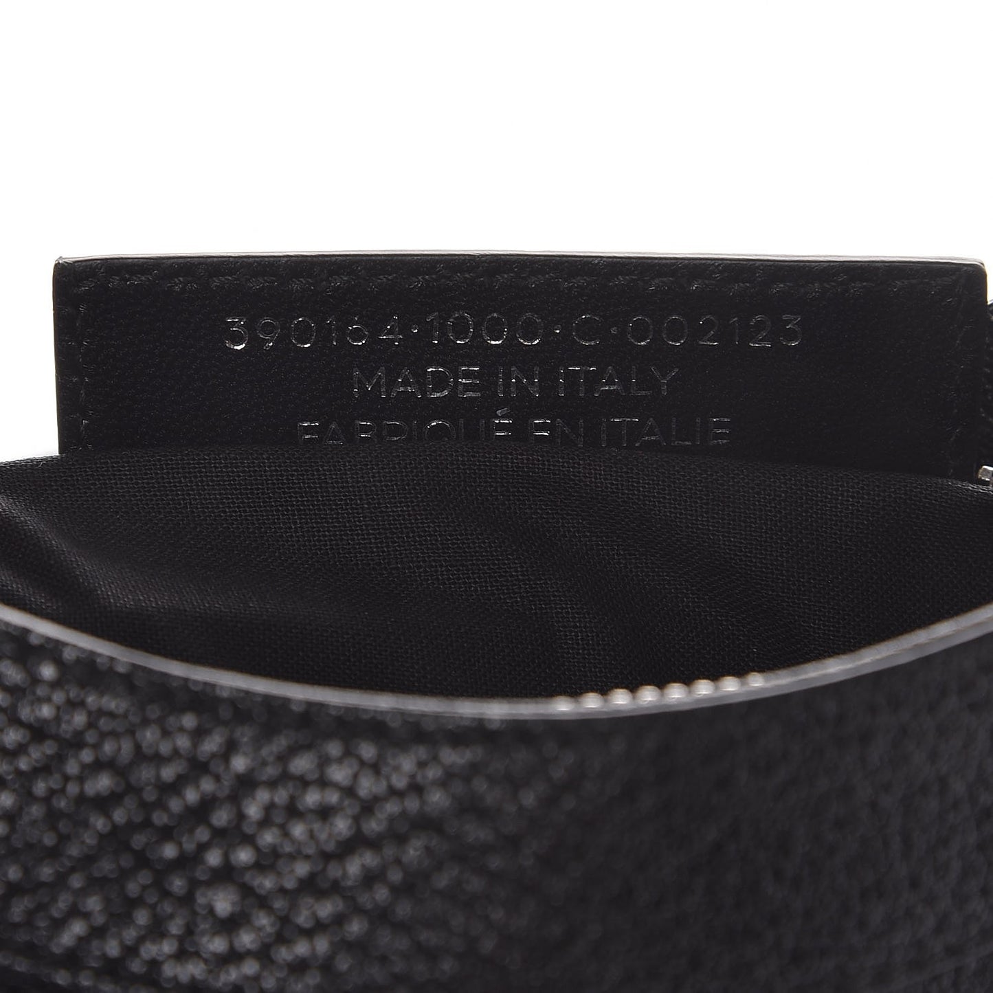 Chevre Silver Metallic Edge Hardware Hip Black
