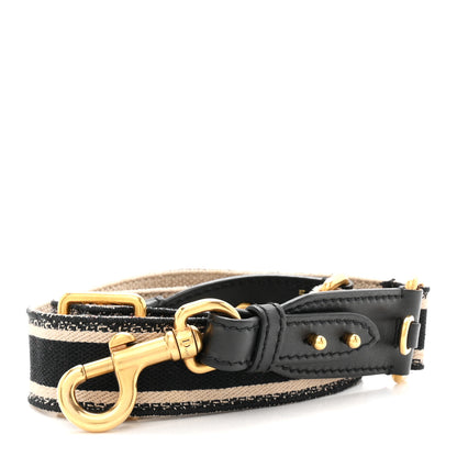 Christian Dior Canvas Embroidered Shoulder Strap Black 1 of 4