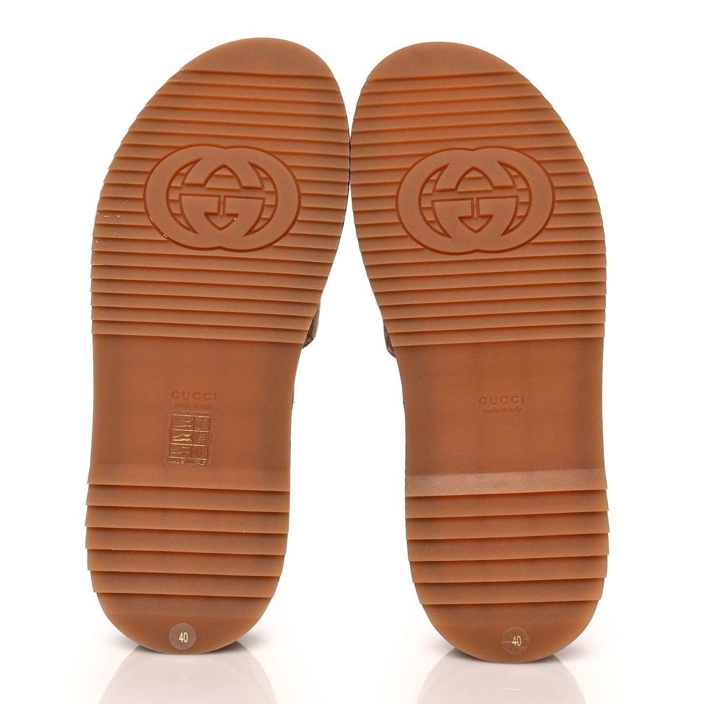 Canvas GG Monogram Angelina Platform Slide Sandals 40 Beige Ruggine