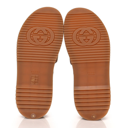 Gucci Canvas GG Monogram Angelina Platform Slide Sandals 40 Beige Ruggine 5 of 10