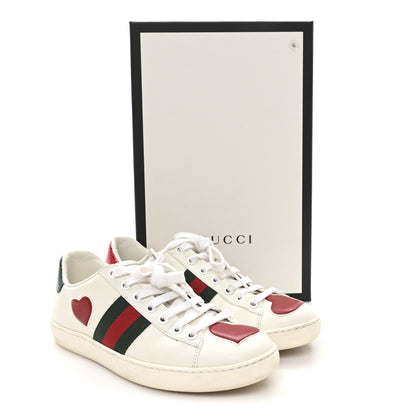 Gucci Calfskin Web Heart Embroidered Womens Ace Sneakers 36 White 11 of 11