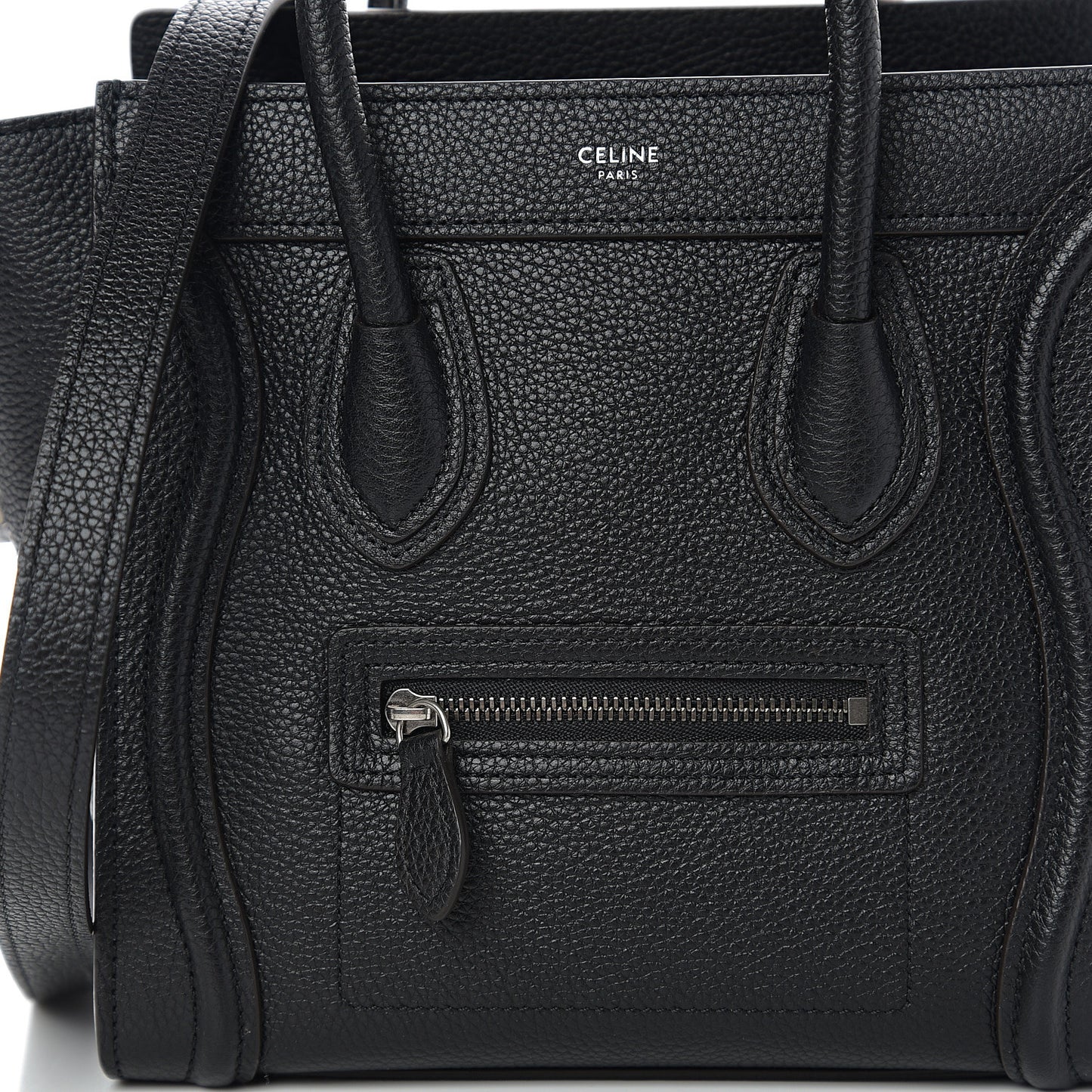 Drummed Calfskin Nano Luggage Black