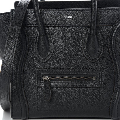 Celine Drummed Calfskin Nano Luggage Black 6 of 8